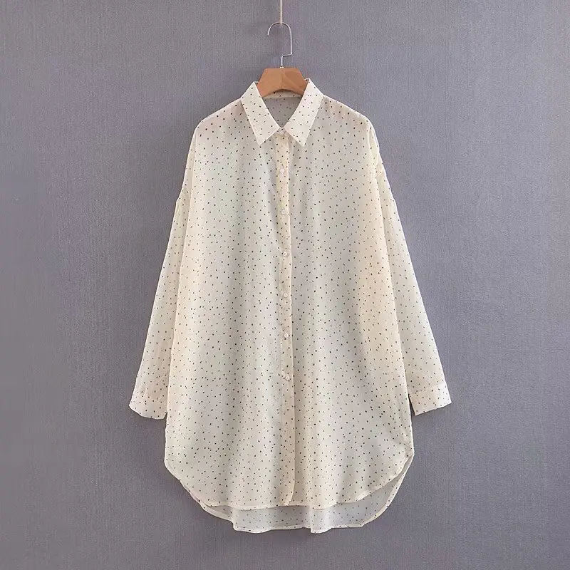 

Hot sale XL45-2051 European and American Fashion Wind Printed Long-style Shirts