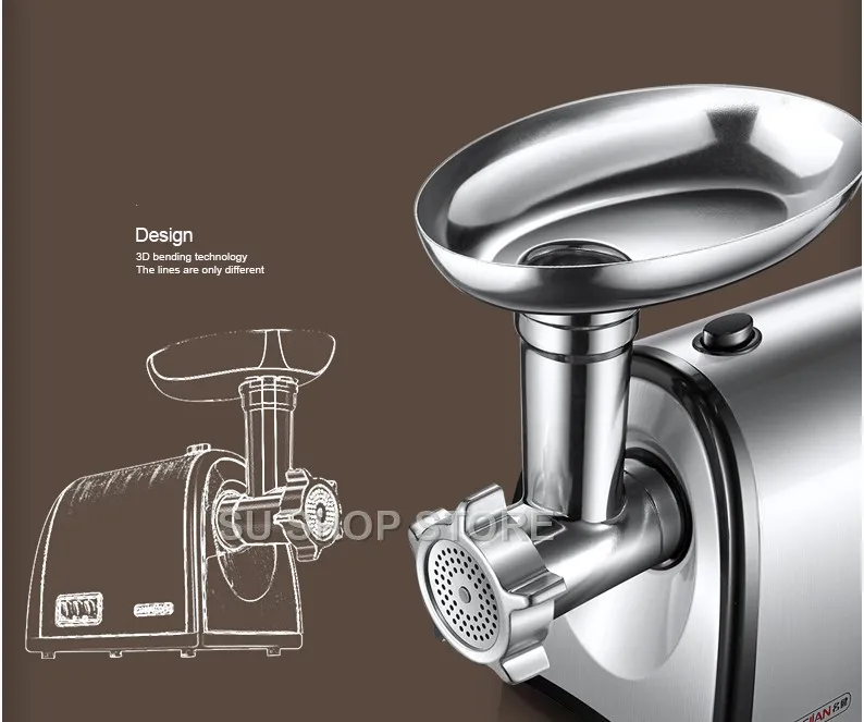 Electric Meat grinder with Exchangeable 3 Cutting Plates Electric Mincer Electric Mincing Machine