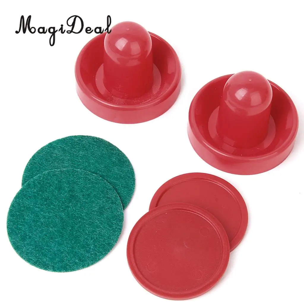 MagiDeal Brand New Classic Game Air Hockey 2Pcs Pucks Table Hockey Handles + 2Pcs Pushers for Entertainment Table Game Wholesale