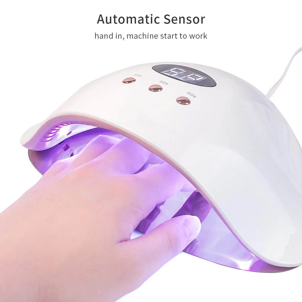 

Portable 12W LED Nail Lamp with LCD Timer 30,60,90s 12 Leds Ultraviolet Nail Dryer for Curing All Gels Polish 50000 Hours USB