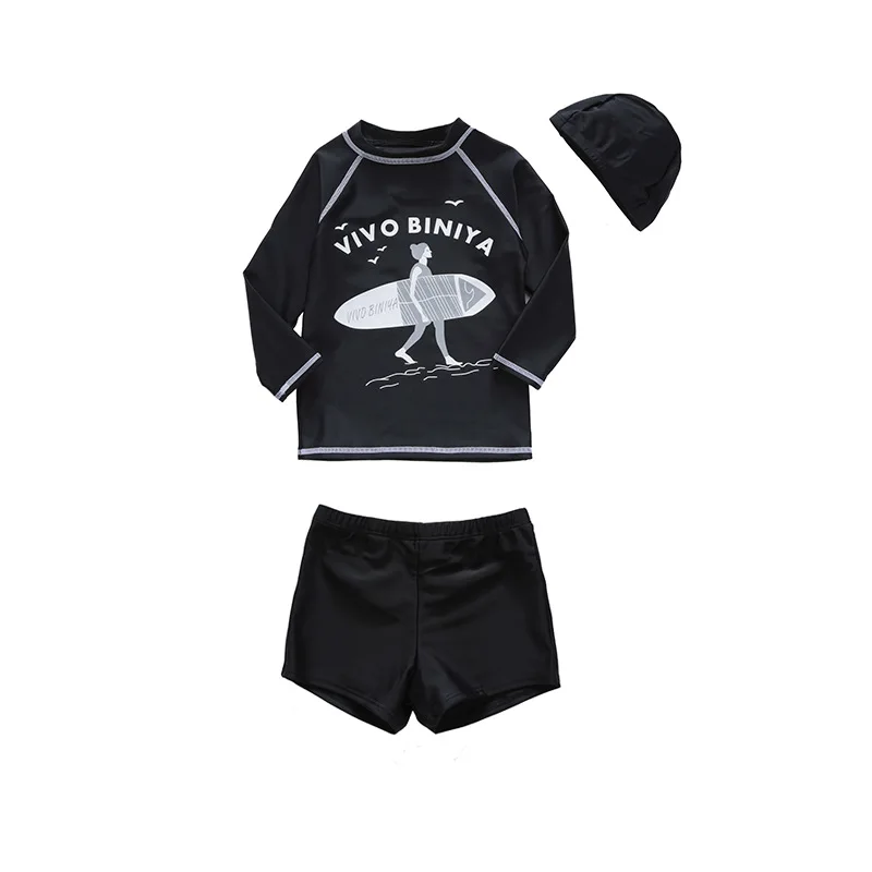 Collager Toddler Baby Boys Two Piece Cute Short Sleeve Sunsuits Zipper Rash Guard Sun Protection with Swimming Hat
