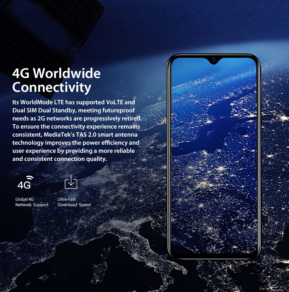 Blackview A60 Pro смартфон MTK6761 четырехъядерный Android 9,0 4080 мАч мобильный телефон 3 ГБ+ 16 Гб экран с каплями воды лицо ID 4G мобильный телефон