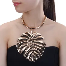 Jerollin Мода Чокеры ожерелье большой металлический лист кулон Массивный воротник женские ожерелья-Чокеры Свадебные ювелирные изделия