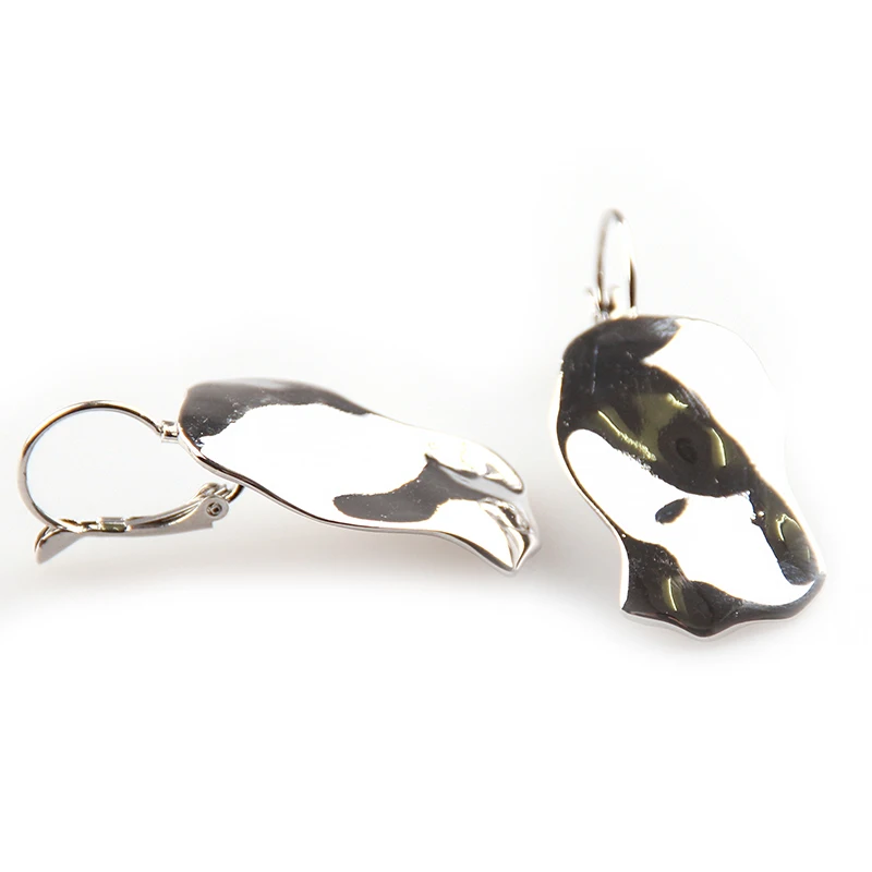 

Free Shipping New Arrive Flattened Metal Jigsaw Earring for Women Jewelry