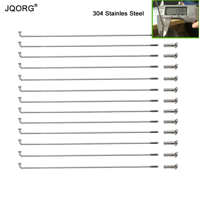 

JQORG 14G Bicycle Spokes 304 Stainless Steel Material Mountain Bike Spokes Diameter 2.0 mm Racing MTB Spokes For Bike Wheel 40PC