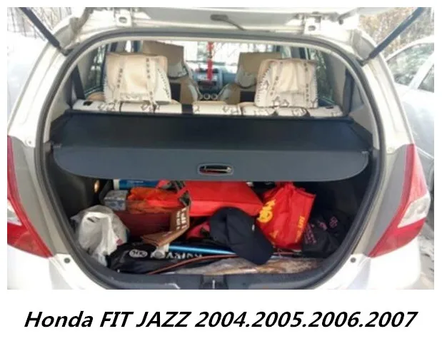 

JIOYNG For Honda FIT JAZZ 2004.2005.2006.2007 Car Rear Trunk Security Shield Cargo Cover( Black beige)