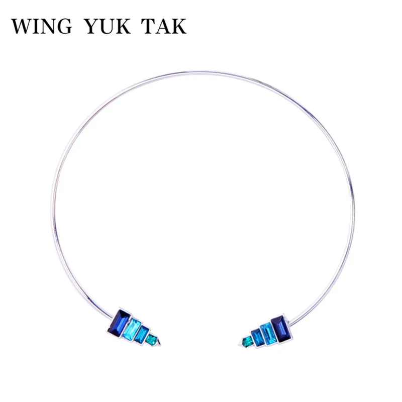 

wing yuk tak Real Collares Bohemia Unique Simple Personality Geometric Crystal Maxi Necklace Fashion Brand Choker Necklace Women