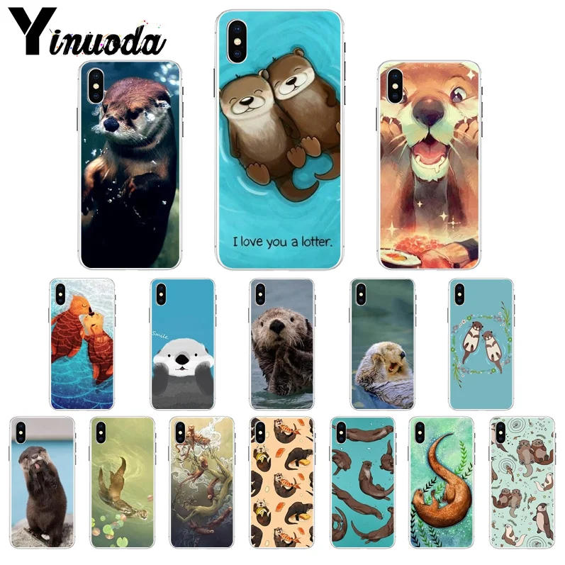 

Yinuoda Animal otter Transparent TPU Soft Silicone Phone Case Cover for Apple iPhone 7 6 6S Plus X XS MAX 5 5S SE XR 8 Cover