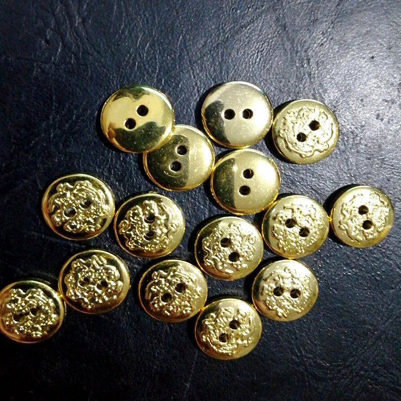 1 лот = 24 шт. тонкая маленькая кнопка 11 мм Золотая пластиковая ...