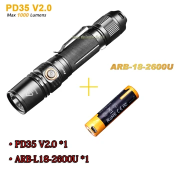 

Fenix PD35 V2.0 Flashlights 1000 Lumens + batteries ARB-L18-2600U
