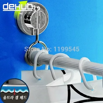 

Vacuum Super Suction Cup Bathroom Rack Shower Curtain Rod Hanging Ring DEHUB Rods Stand Strong Cornices Hanging Ring Free Ship