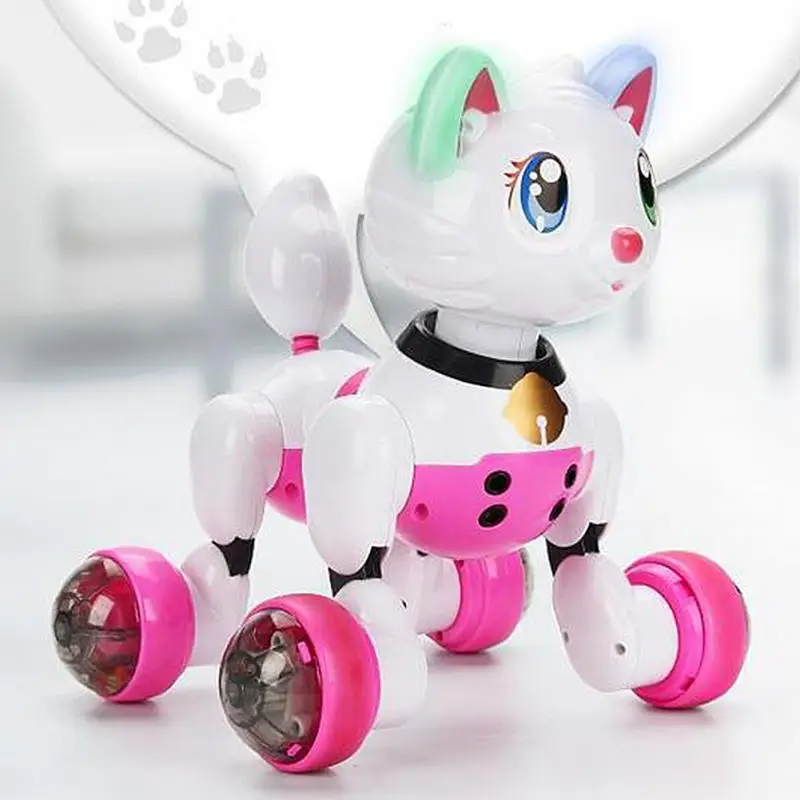new pink/black smart kids toy dog/cat infarared Puzzle voice control intelligent machine electric cute robot for children gift