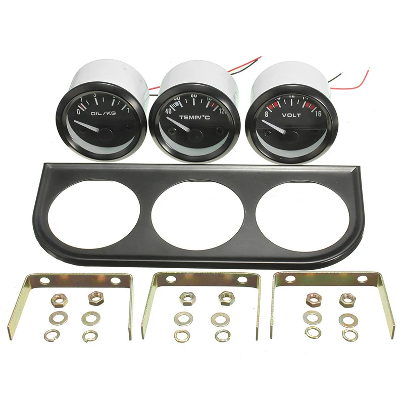 

Vehicle Voltmeter & Water Temperature & Oil Pressure Gauge Meter 2 Inch 52MM HOT