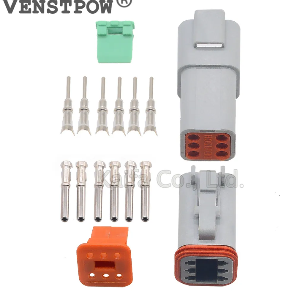 10 sets Kit 6 Pin Waterproof Electrical Wire Connector Plug Deutsch