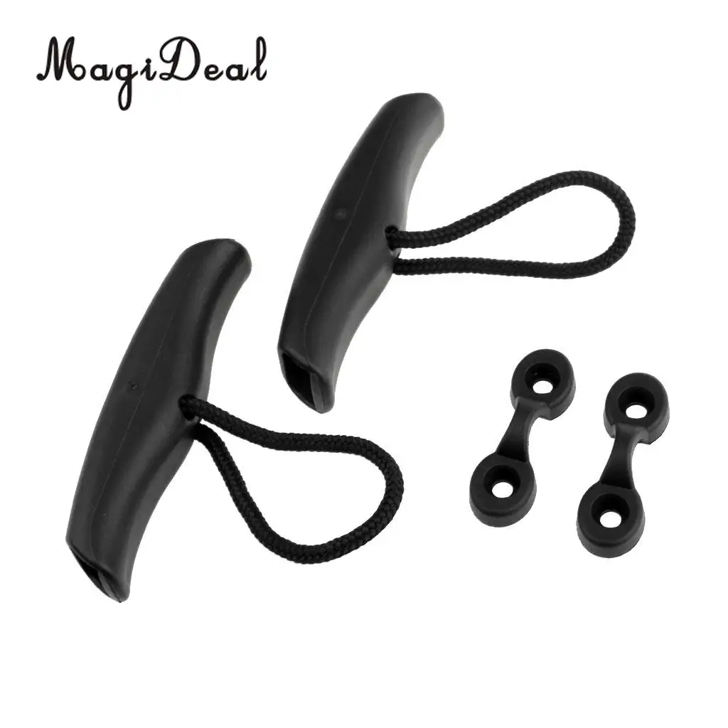 2Pcs Kayak Canoe Toggle Handle Carry Handle Pull Handle Cord Rope Boat Replacement Accessories with Deck Loops Pad Eyes Tie Down