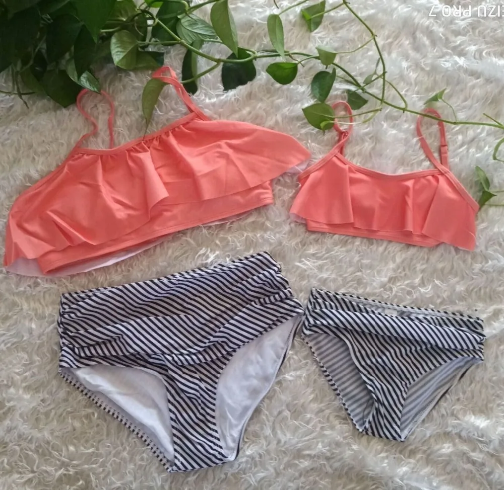 

mother and daughter bikini swimwear family look mommy and me swimsuit family matching clothes outfits mom girl dresses clothing