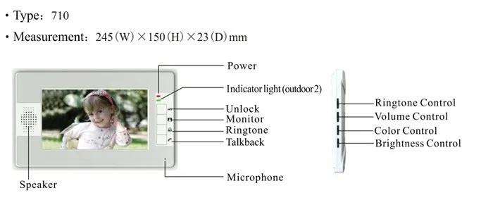 (1 комплект) HD 700TV линии один к одному Цвет видео домофон дверной звонок Системы ИК Камера монитор громкой связи домофон
