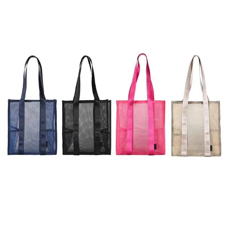 

Women Soild Color Shoulder Bag Large Capacity Totes Solid Color Women Mesh Hollowed Shoulder Handbags Mesh Crossbody Bag