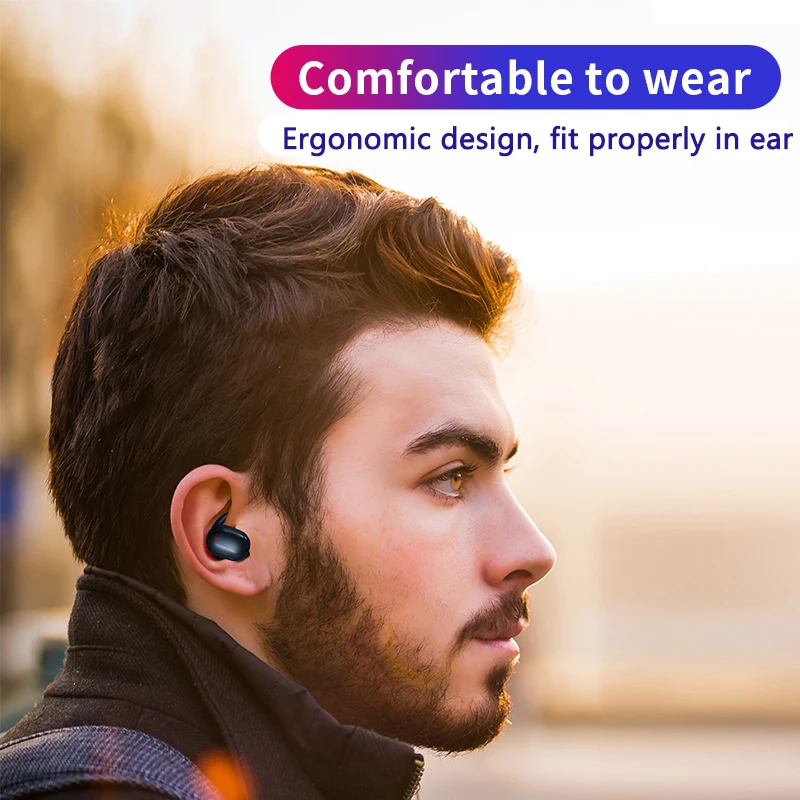 T2C Wireless Headphones TWS Bluetooth Earphones gaming Headset Sports Earbuds earpiece For mobile Phones with micphone box case  (18)