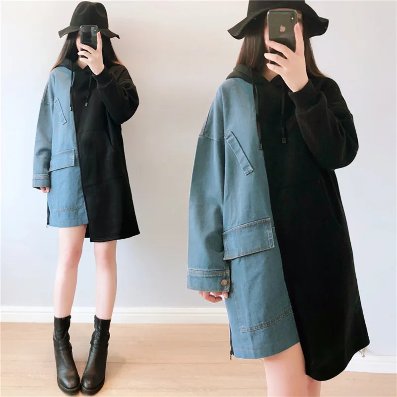 Hooded sweatshirt vest women plus size women jeans