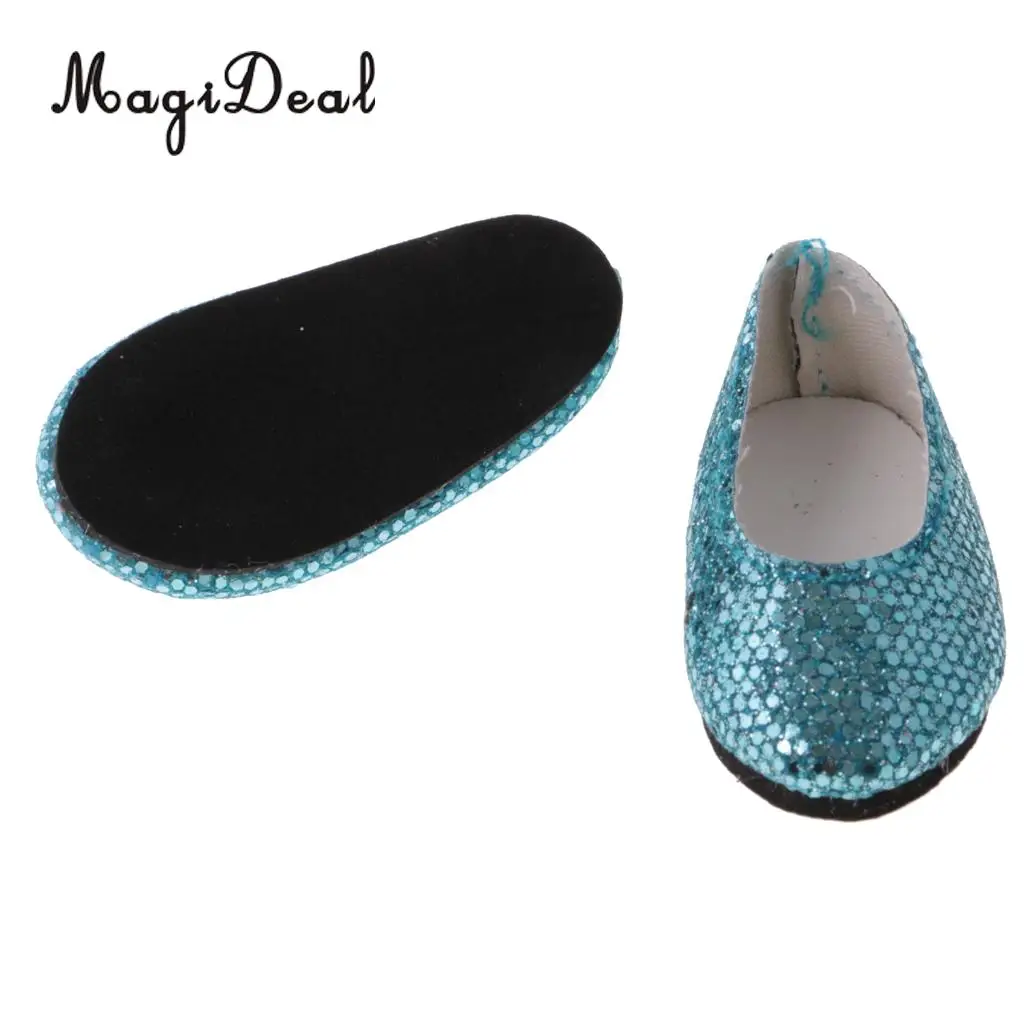MagiDeal Bling Bling 4 Pairs Plastic Sequins Shoes for 14 Inch   Wellie Wisher Dolls Accessories