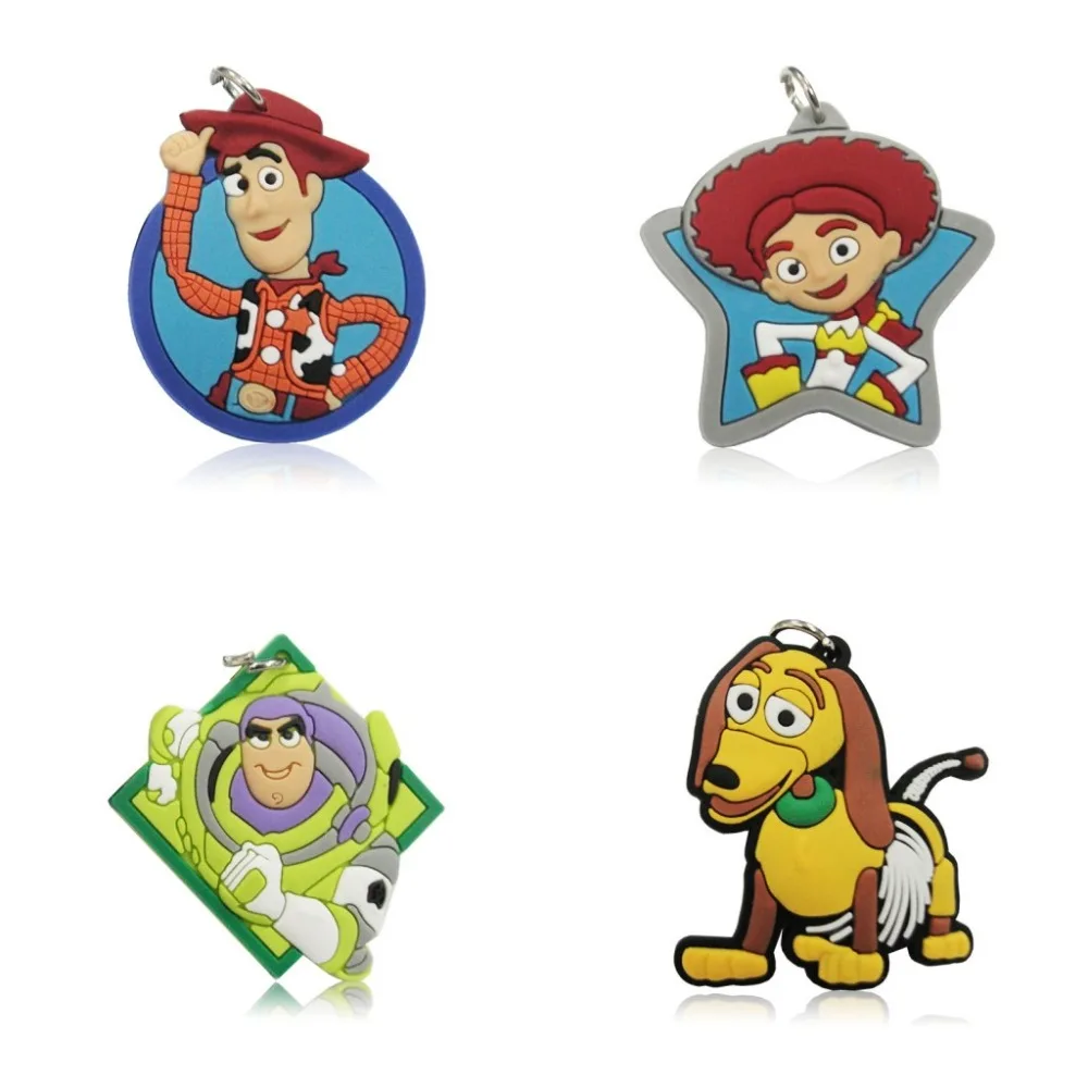 

2pcs/lot Toy Story PVC Pendants Accessories Decoration For Kids For Woman Suit Necklace Key Chain Phone Charms Fashion Jewelry