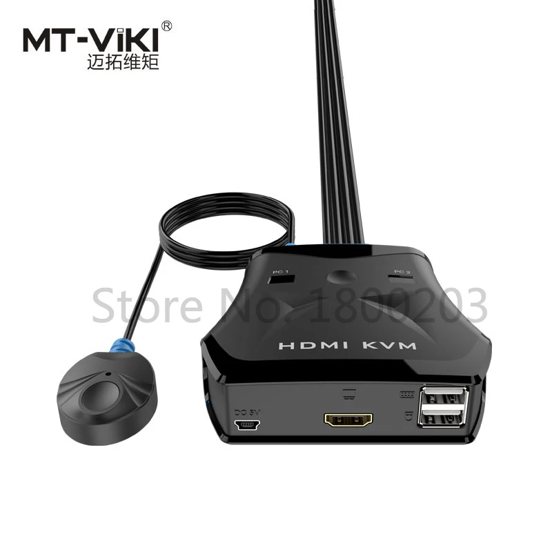MT Viki 2 Port HDMI USB KVM Switch Manual Push Button with