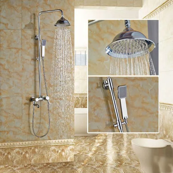 

Bathroom 8'' Shower Mixer Tap Bath Shower Faucet with Tub Spout / Handheld Shower