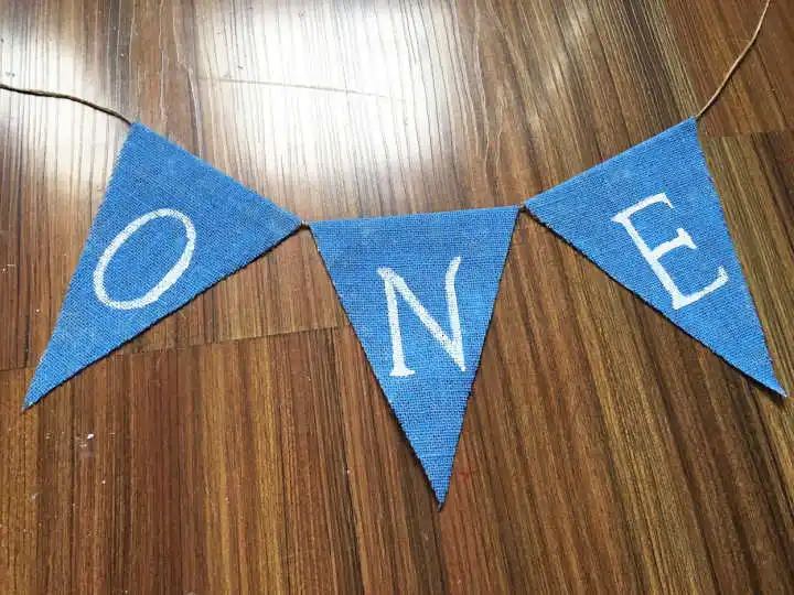 New Boy First Birthday Party Buntings One Blue Burlap Garland Baby