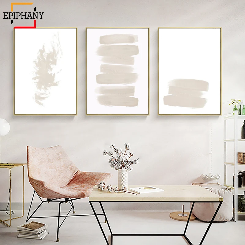 

Modern Abstract Wall Art Watercolor Brush Strokes Canvas Painting Minimalist Nordic Giclee Print Wall Pictures for Living Room