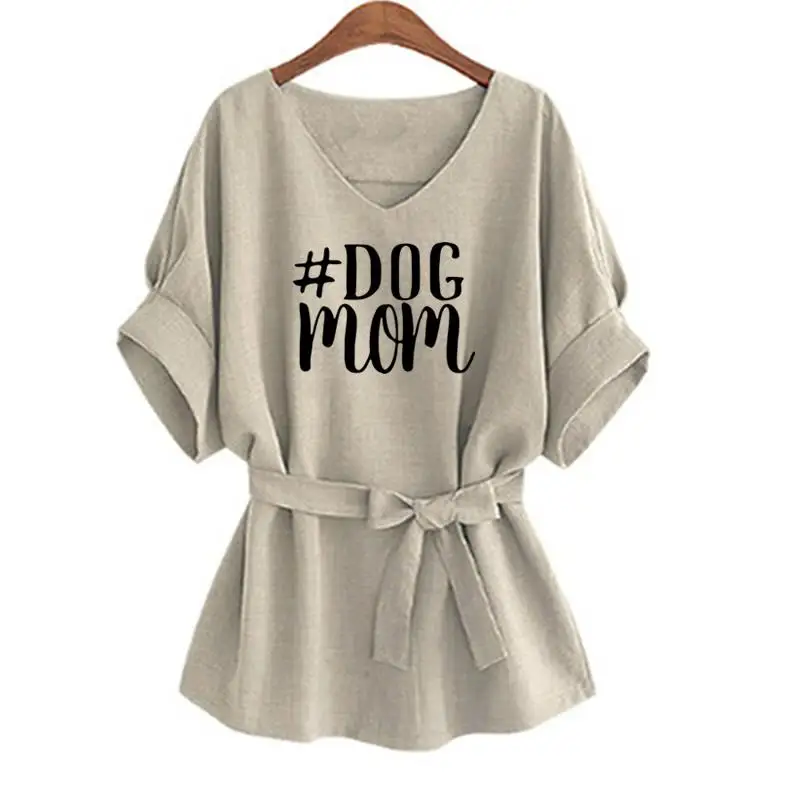 

2018 New Fashion DOG Mom Print T-Shirt Female Women Tops Kawaii Tumblr Cropped Japan Japanese
