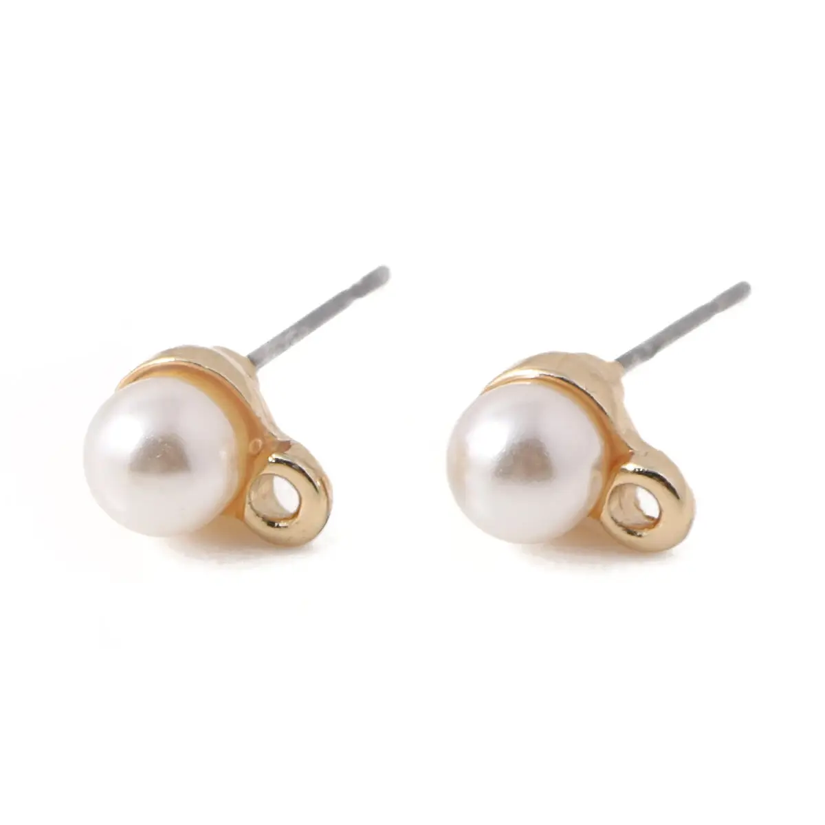 Doreen Box Zinc Based Alloy Ear Post Stud Earrings White High Luster Imitation Pearl Jewelry Post/ Wire Size:21 gauge 10 PCs | Украшения и