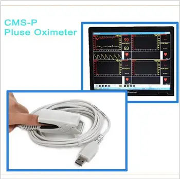 

CMS-P PC Based USB Interface Health Medical Oxygen Saturation Test SpO2 sensor Pulse Oximeter Monitor Oximetro de Pulso Oximetry