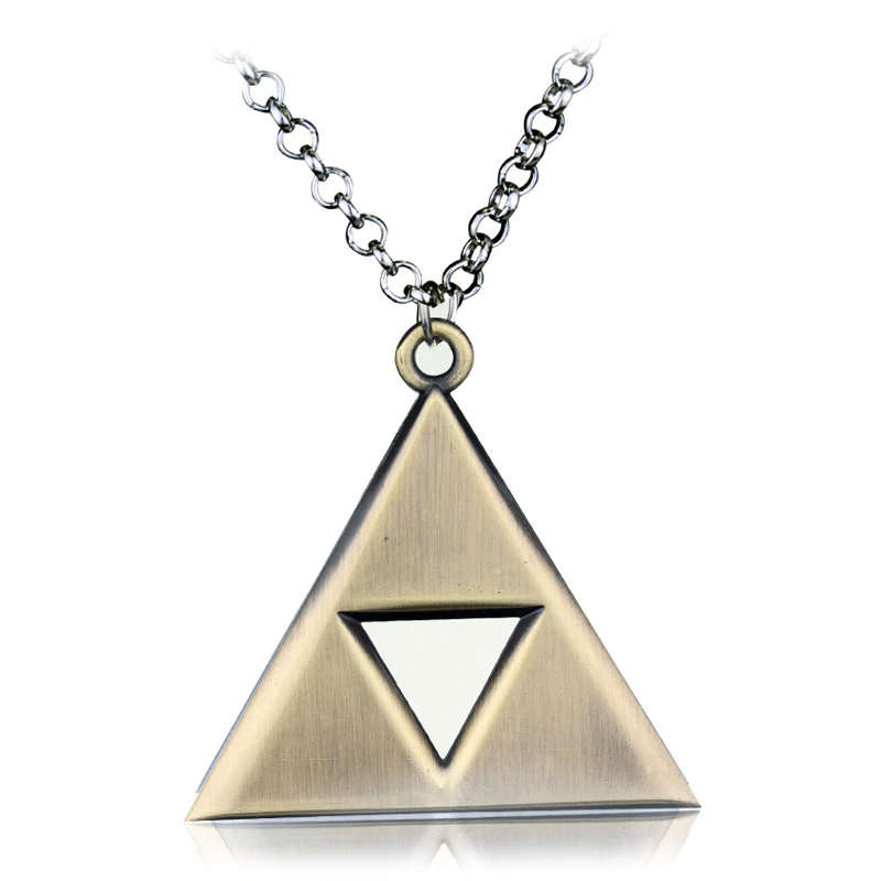 Легенда о Зельде Triforce треугольник сплав кулон ожерелье высокое качество подарок для женщин мужчин модные аксессуары игровые ювелирные изделия - Окраска металла: bronze