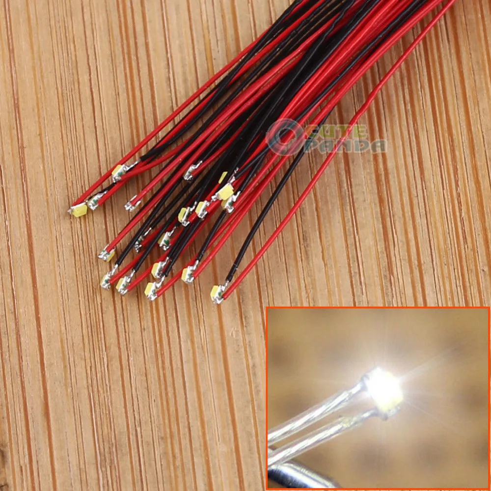 T0402 20 шт предварительно припаянный micro litz Проводные провода яркий белый SMD Led 0402