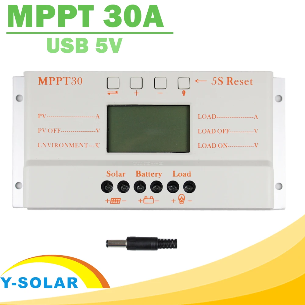 baratas Painel Solar MPPT Controlador 30A Display LCD 12 V 24 V Regulador Solar com Luz e Temporizador de Controle de Carga para Max 50 V de Entrada Y SOLAR