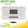 Solar Panel Controller MPPT 30A LCD Display 12V 24V Solar Regulator with Load Light and Timer Control for Max 50V Input Y-SOLAR ► Photo 1/6