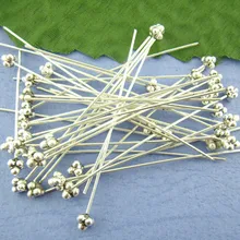 

Head Pin Silver Tone 3D Hat Metal Jewelry DIY Findings 60x0.7mm 30Pcs