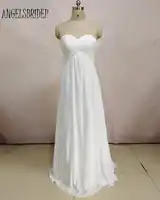 ANGELSBRIDEP Beach Wedding Dresses 2018 Long Chiffon Wedding Gowns White Ivory Sweetheart Formal Bridal Gown vestido de noiva