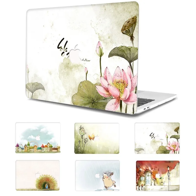 

Flower Painted Laptop Funda for MacBook Air Pro 13 15 11 inch Full Cover Hard Case for Macbook Retina 12 inch A1932 A1286 Coque