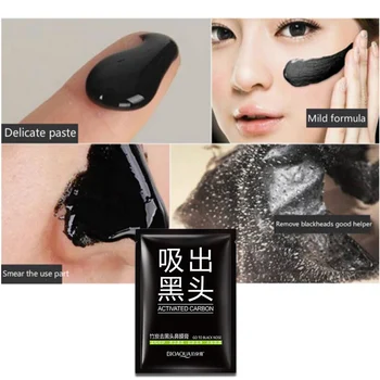 

Black Mask Tearing Style Deep Cleansing Purifying Peel Off Black Head,Close Pore,Mask Blackhead Remover Pore Strip 8pcs kniyea