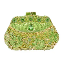 Pochette Soiree Frauen Abend Handtaschen frauen Leuchtenden Kristall Blumen Abendgesellschaft Taschen und Geldbörsen mit Abnehmbarer Kette 1