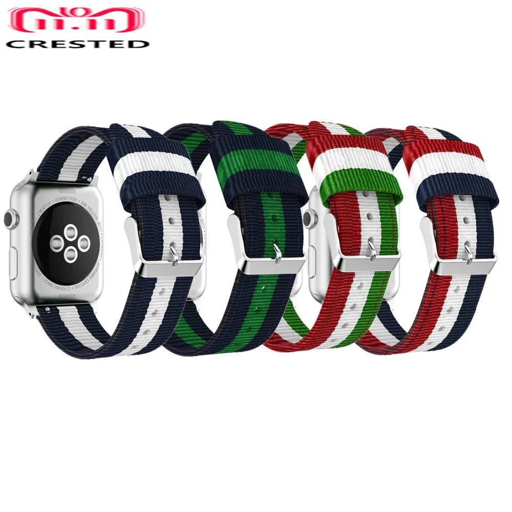 CRESTED nato strap For Apple Watch band 4 42mm/44mm iwatch band 3 38mm