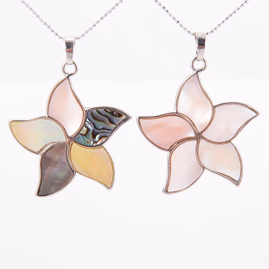 Classic Starfish Summer Beach Jewelry Raw Color Natural Abalone Paua Shell with a Pearl Women Charms Pendant Necklaces D381 | Украшения и