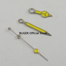 Роскошные брендовые новые серебряные часы из нержавеющей стали для краев желтые светящиеся часы ручной для ETA DG Mingzhu 2813 Miyota 8215 8205 821A движение