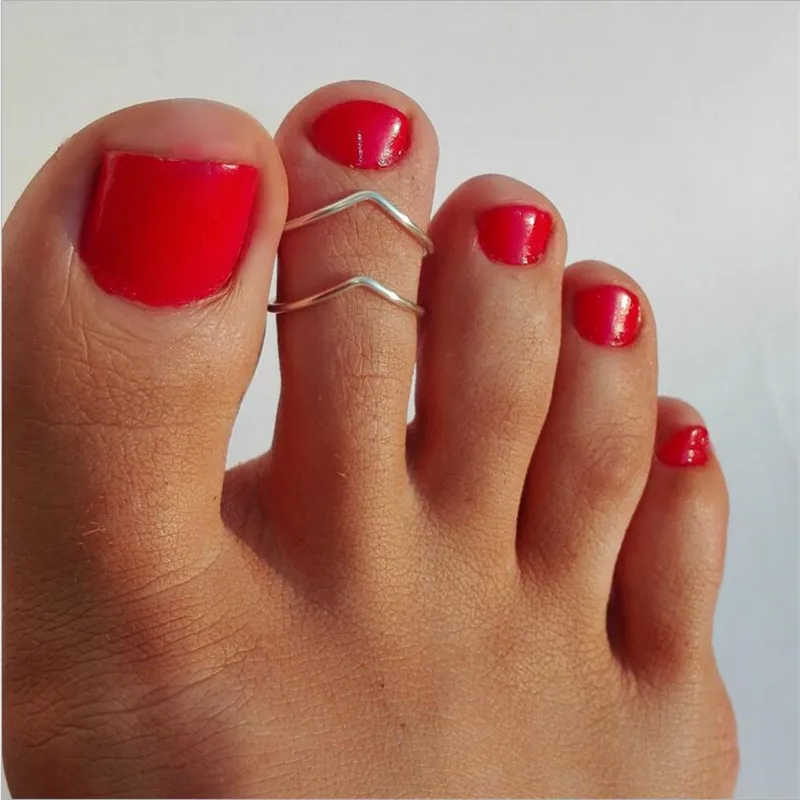 fashion Boho simple Toe Rings For Women Retro Antique Silver Color Rings Femme Girls Summer Beach Barefoot Foot Ring