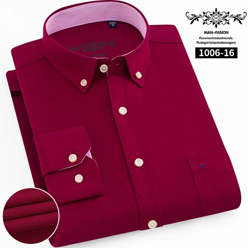 Дизайн супер высокое качество хлопок и полиэстер мужские рубашки бизнес повседневные рубашки люксовый бренд Оксфорд мужские рубашки - Цвет: 1006 16
