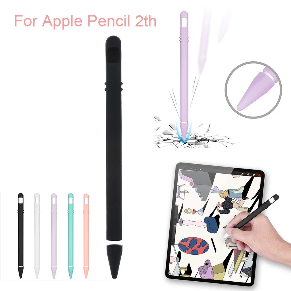 

For Pencil 2th(Gen) Non-Slip Silicone Case Sleeve Cover Protective Skin touch stylus pen caneta touch screen