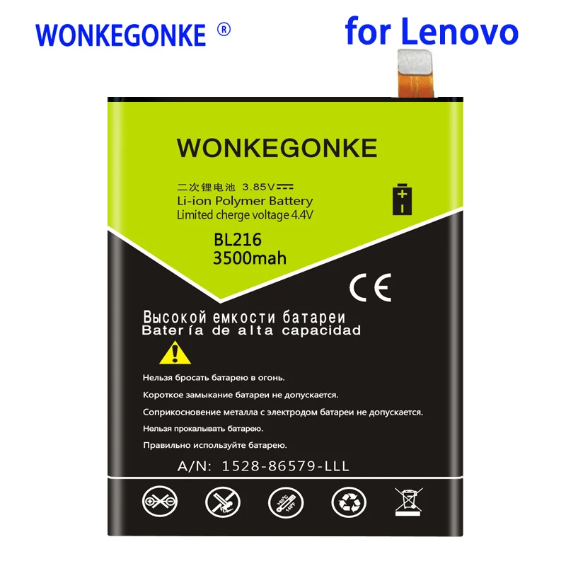 WONKEGONKE 3500mah BL216 Battery for Lenovo VIBE Z K910 K6 X910 K910e Batteries BateriaMobile