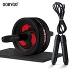 ① GOBYGO 2 в 1 Ab Roller & Скакалка без шума Брюшное колесо Ab Roller с ковриком для фитнеса ①